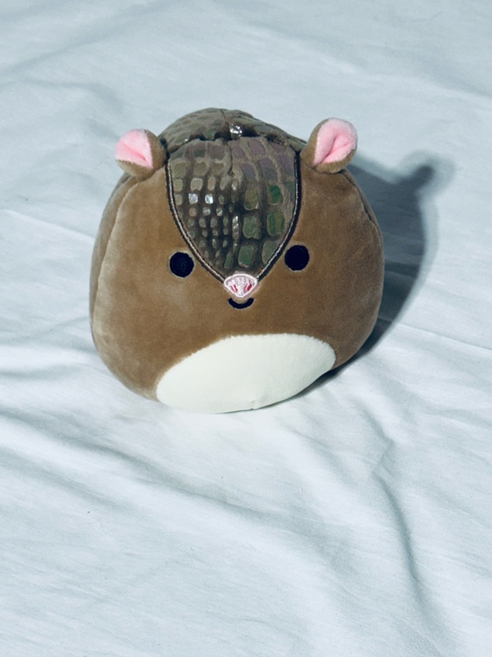 Squishmallows Brown Cream Armadillo Plush with Pink Ears